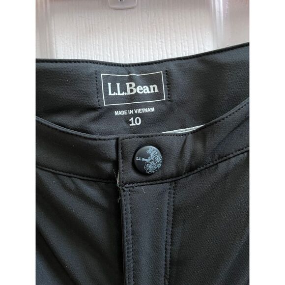 LL Bean Black Nylon Soft Shell Ankle Zip Vent Panel Pant Size 10 Hiking Camping - Picture 11 of 13